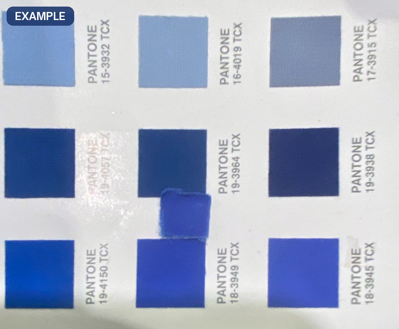 Physical Pantone TCX reference cards